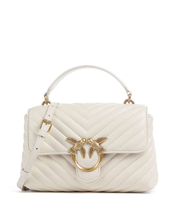 Pinko Love Lady Puff Mini Handväskor bianco seta/antique gold
