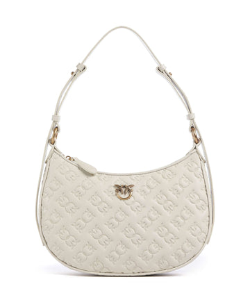 Pinko Half Moon Mini Shoulder bag bianco seta/antique gold