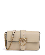 Pinko Love One Classic Slouchy Axelremsväska beige/grigio fumo/antique gold
