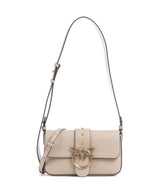 Pinko Love One Mini Slouchy Axelremsväska beige/grigio fumo/antique gold