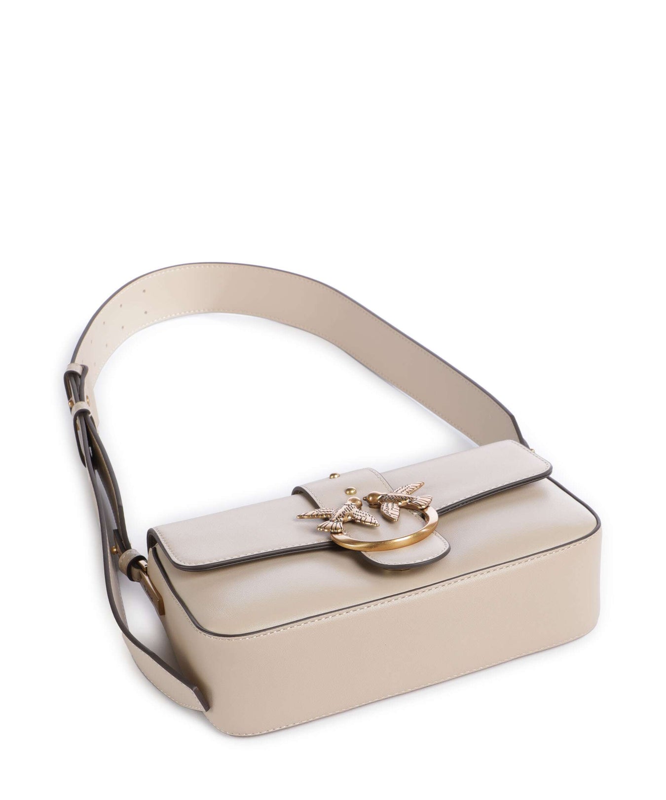 Pinko Love One Mini Slouchy Shoulder bag beige/grigio fumo/antique gold