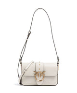 Pinko Love One Mini Slouchy Axelremsväska bianco seta/antique gold