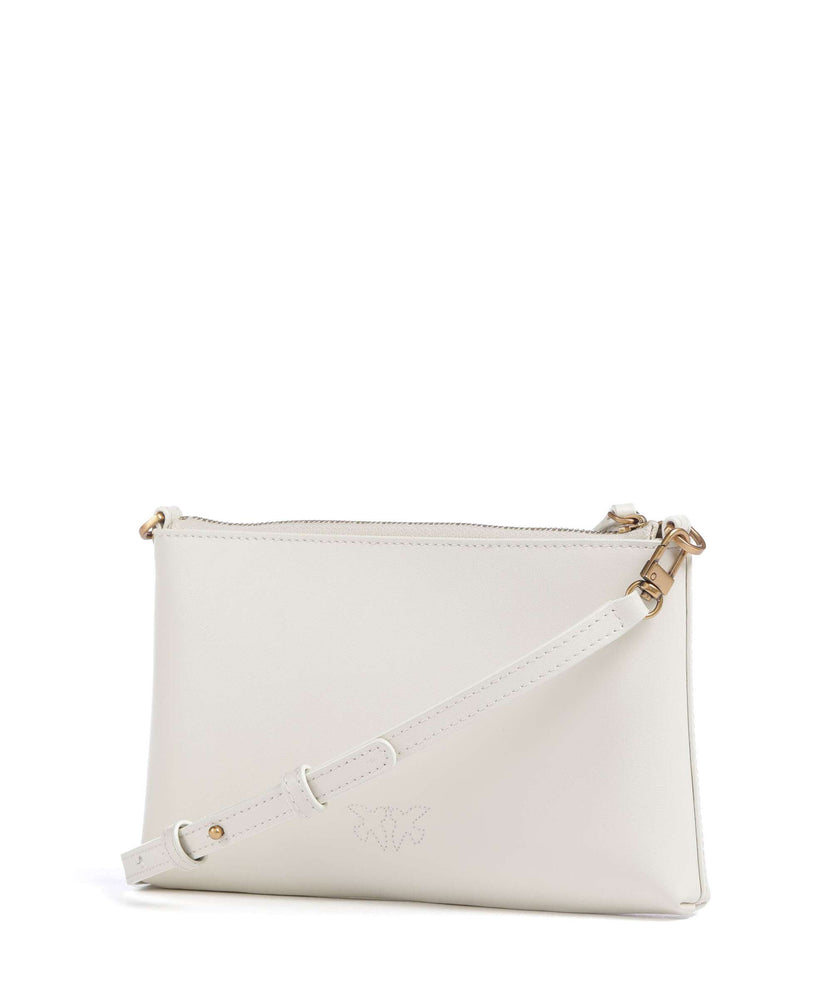 Pinko Flat Mini Crossbody bag bianco seta/antique gold