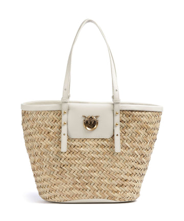 Pinko Love Summer Shoppingväska bianco seta/antique gold