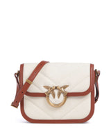 Pinko Love Box Mini Crossover väska beige/marrone/antique gold