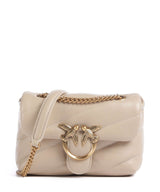 Pinko Love Puff Baby Axelremsväska beige/grigio fumo/antique gold