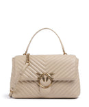 Pinko Love Lady Puff Big Handväskor beige/grigio fumo/antique gold