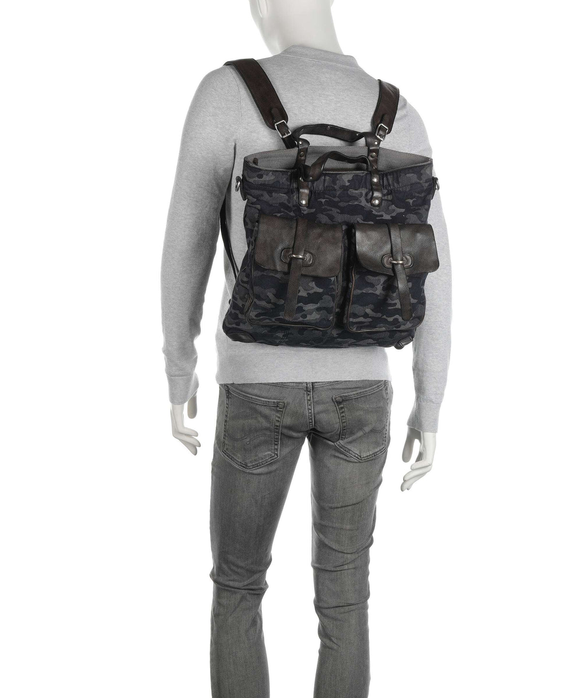 Campomaggi Backpack bag camouflage blue/dark grey