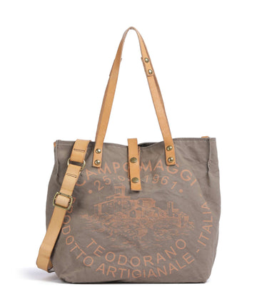 Campomaggi Tote bag verde militare/naturale/albicocca