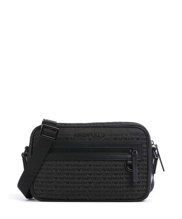 Emporio Armani Logo Jacquard Crossover väska bristol black