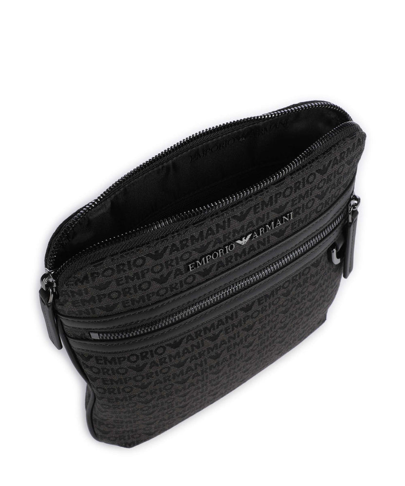 Emporio Armani Logo Jacquard Crossbody bag bristol black