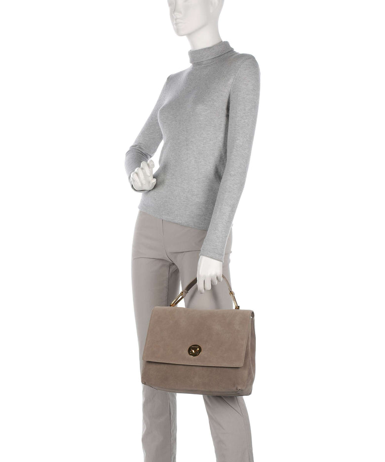 Coccinelle Liya Suede Handbag warm taupe