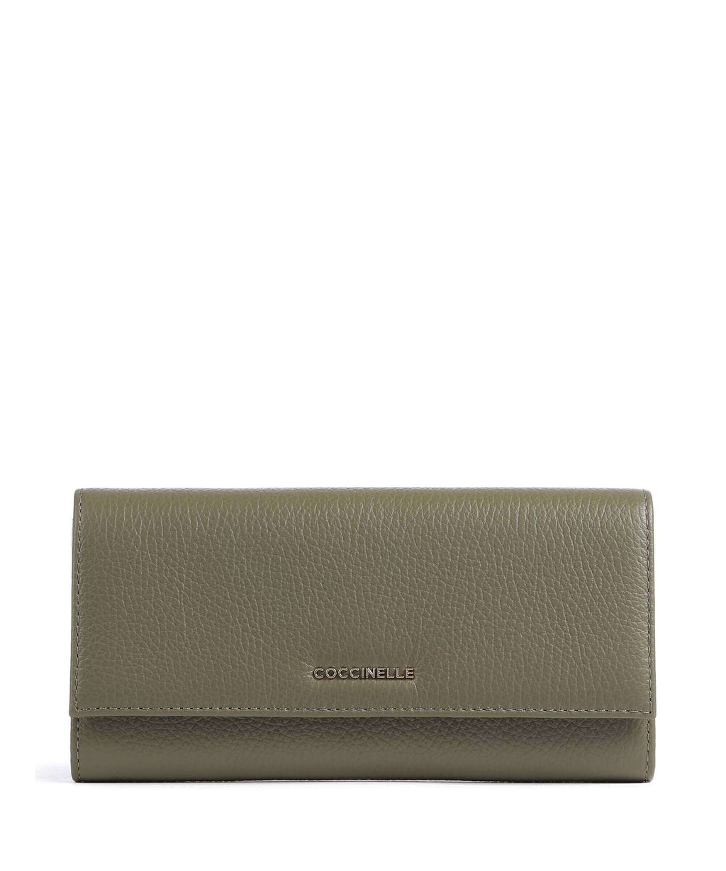 Coccinelle Metallic Soft Wallet laurel green
