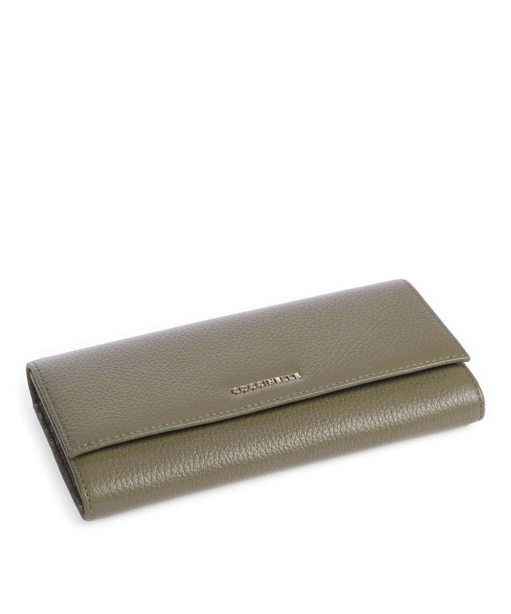 Coccinelle Metallic Soft Wallet laurel green