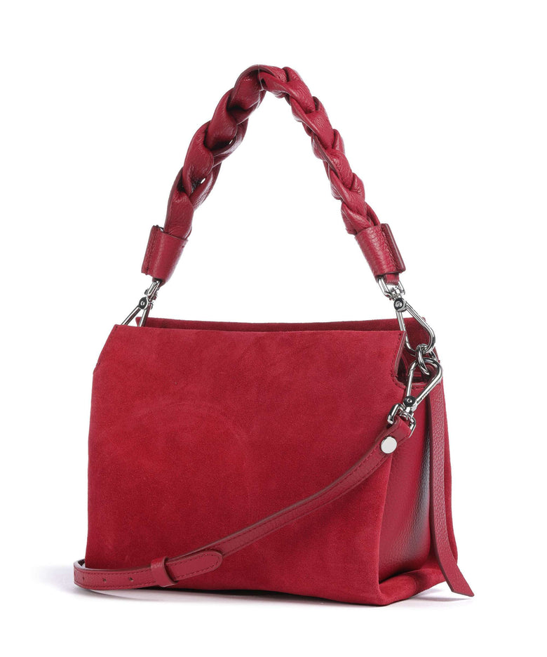 Coccinelle Boheme Suede Handbag sangria