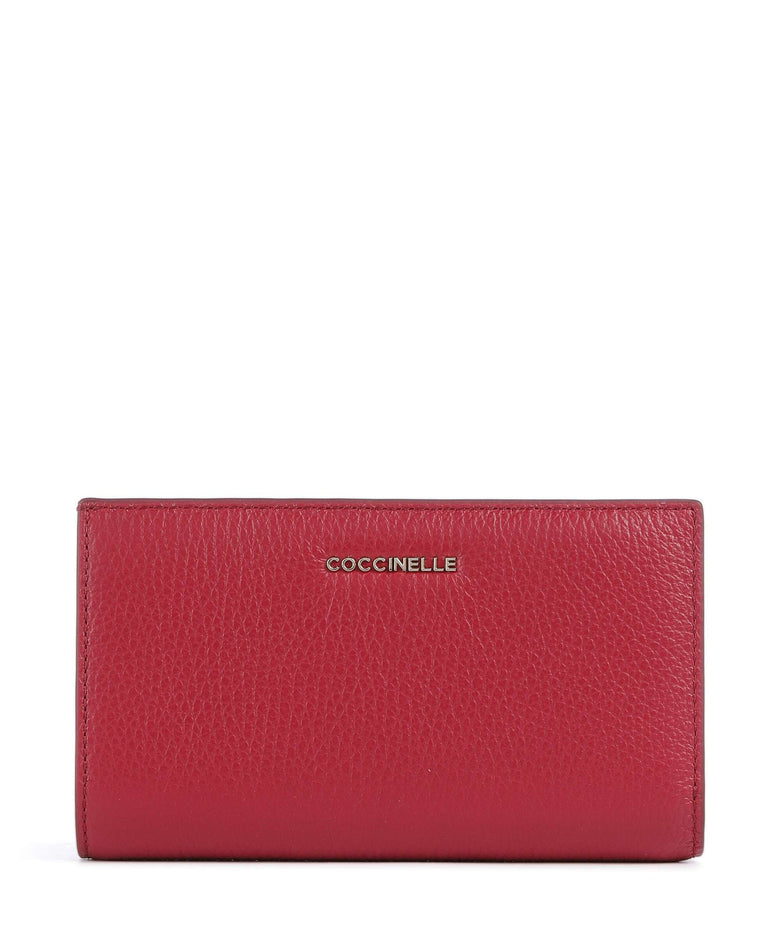 Coccinelle Metallic Soft Wallet sangria
