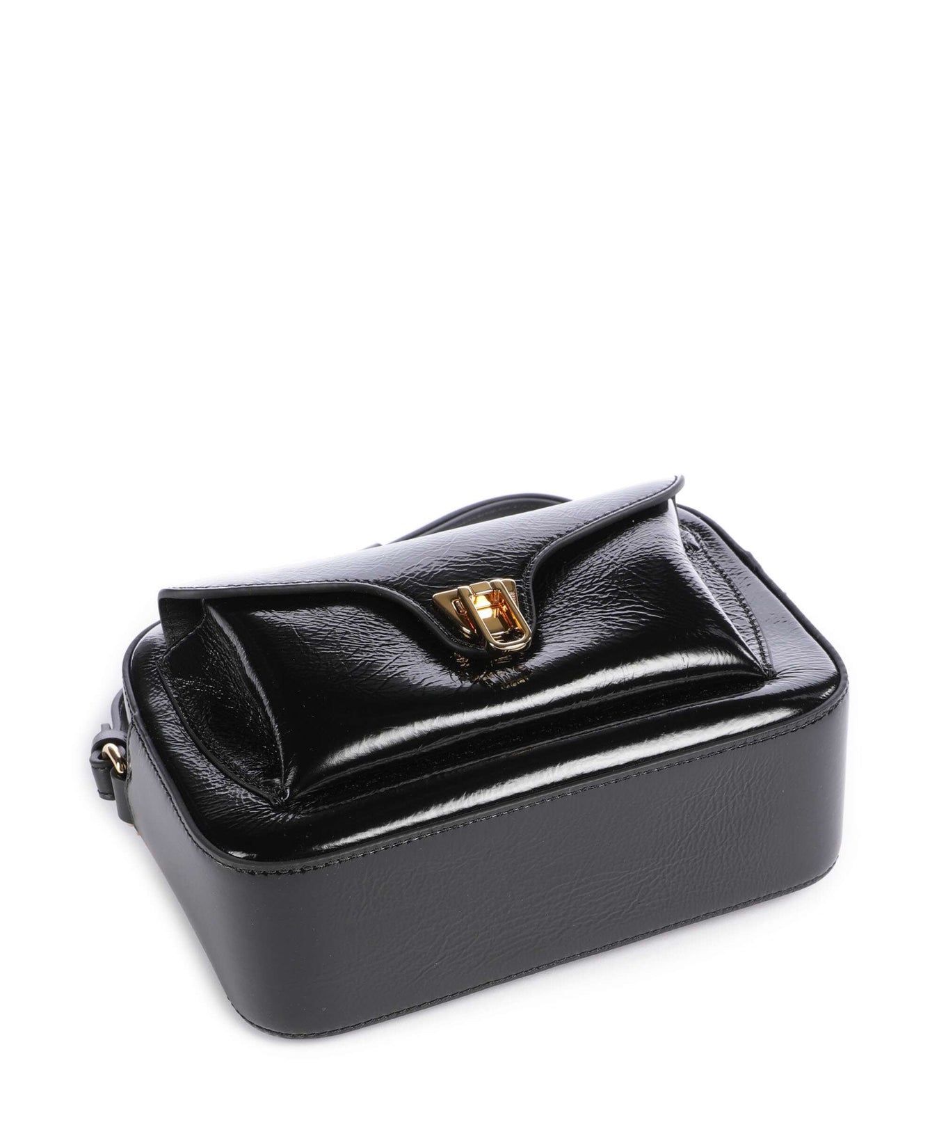 Coccinelle Beat Shiny Wrinkled Crossbody bag noir