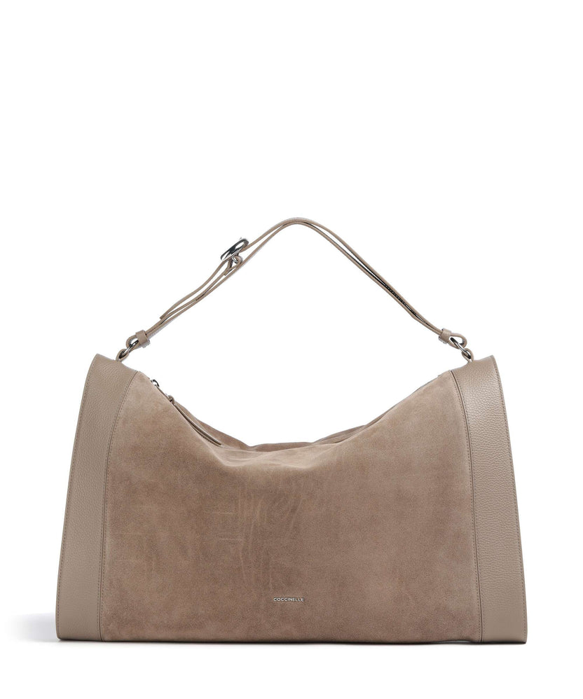 Coccinelle Elinor Suede Hobo bag warm taupe