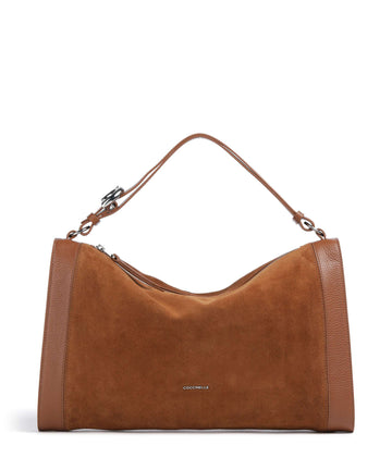 Coccinelle Elinor Suede Hobo väska cognac