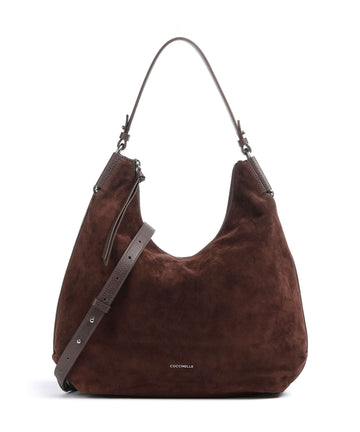 Coccinelle Rebekka Suede Hobo väska brunette