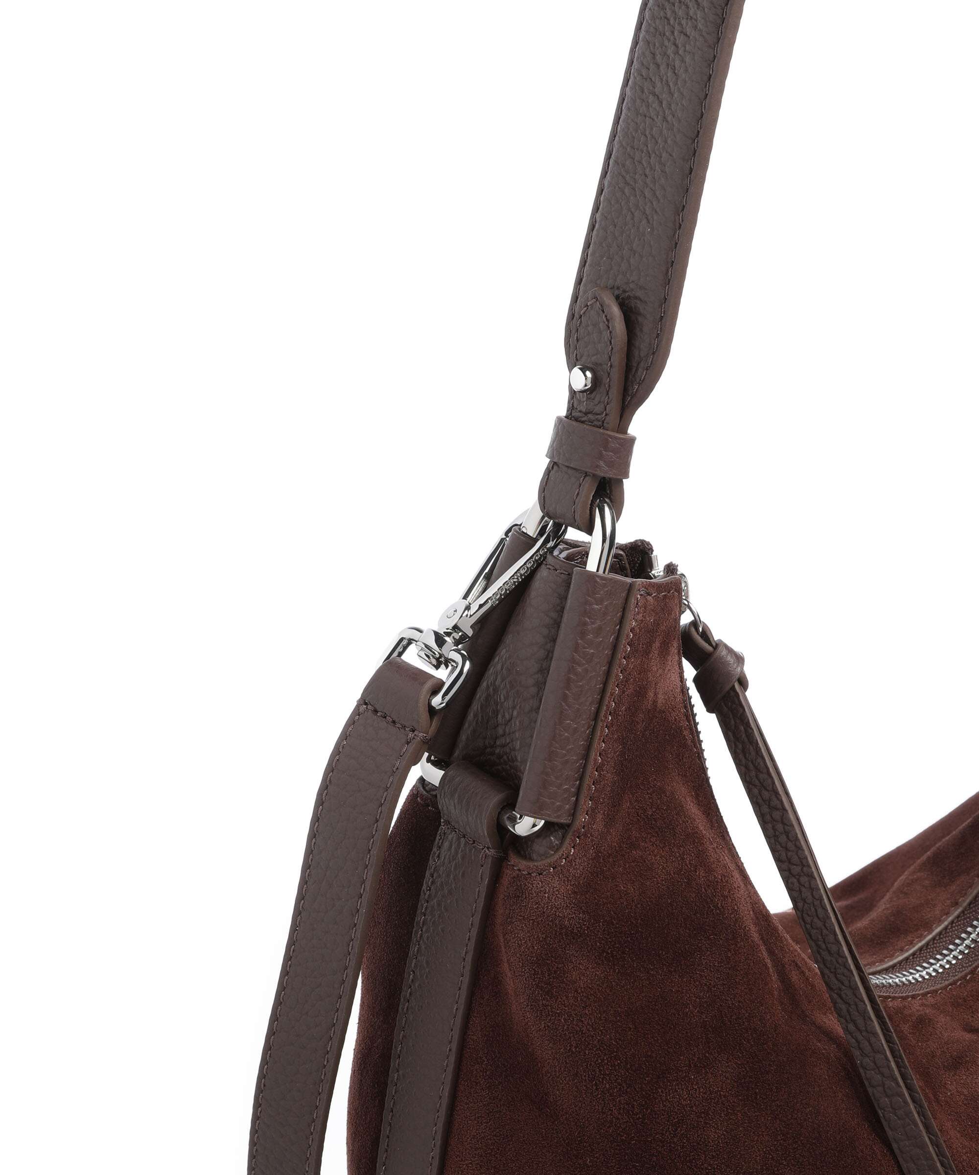 Coccinelle Rebekka Suede Hobo bag brunette