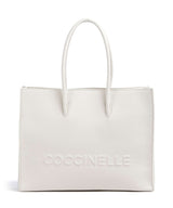 Coccinelle Myrtha Maxi Logo Shoppingväska blanco