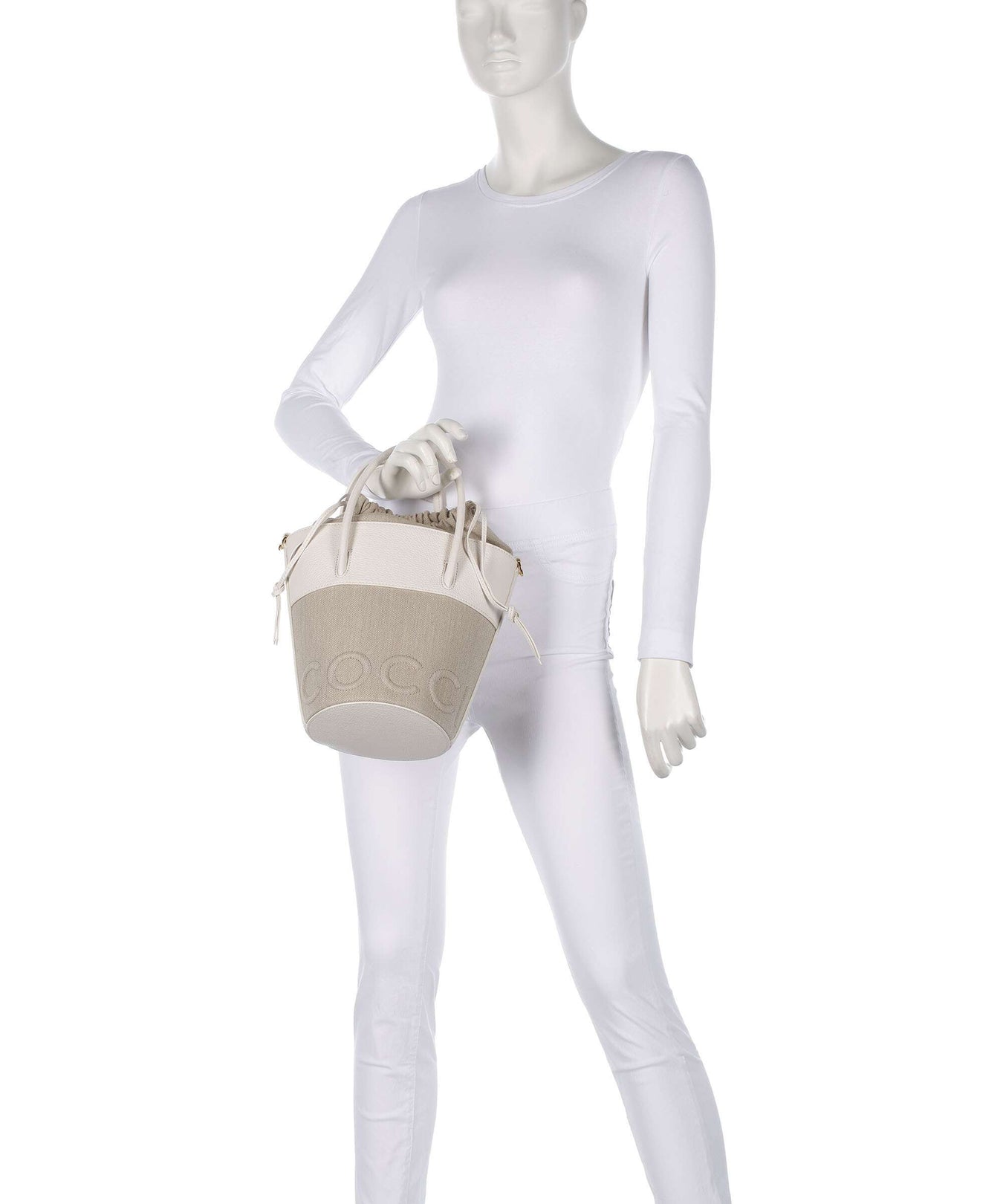 Coccinelle Myrtha Canvas Bucket bag natural/blanco