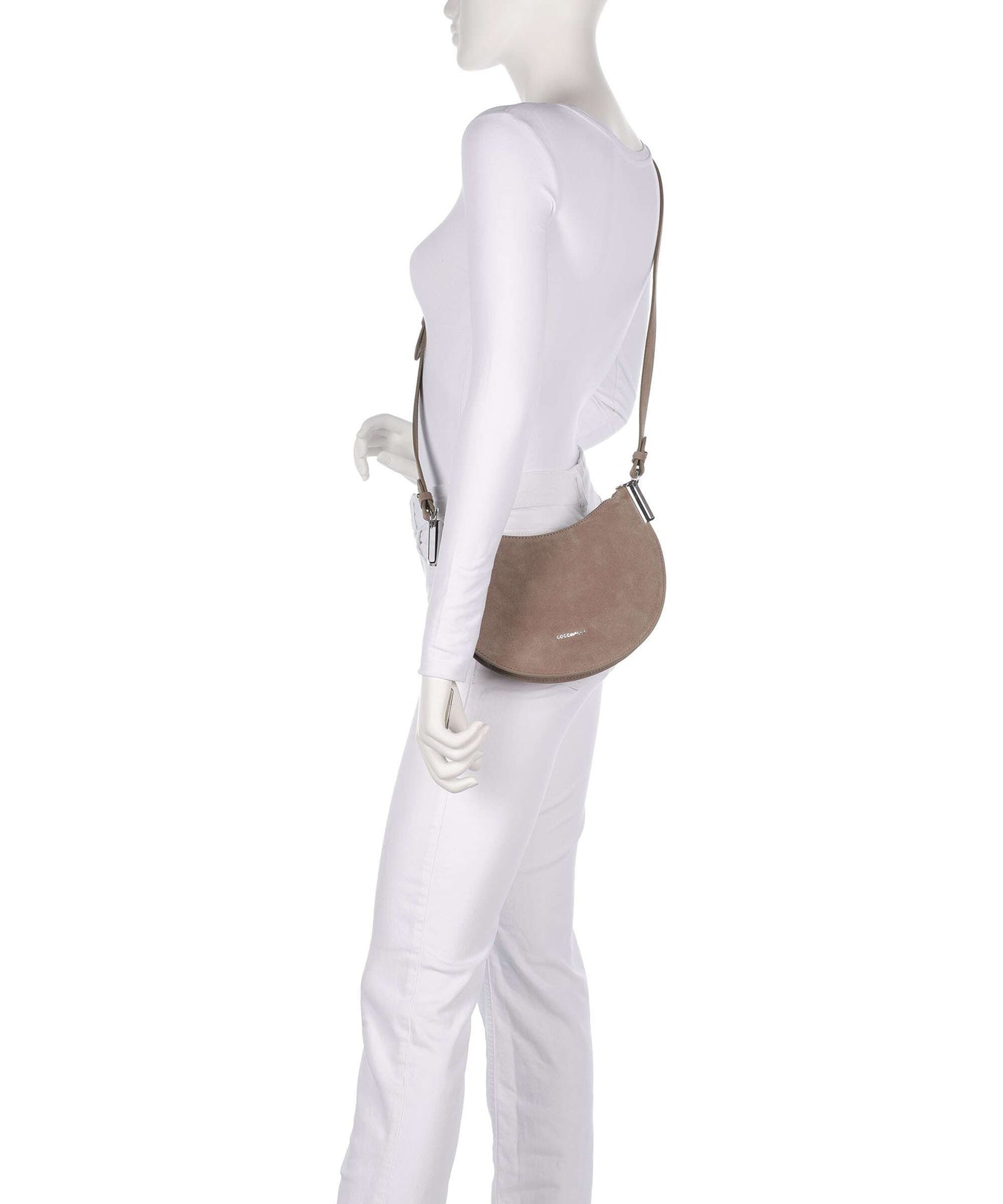 Coccinelle Sunup Suede Shoulder bag warm taupe