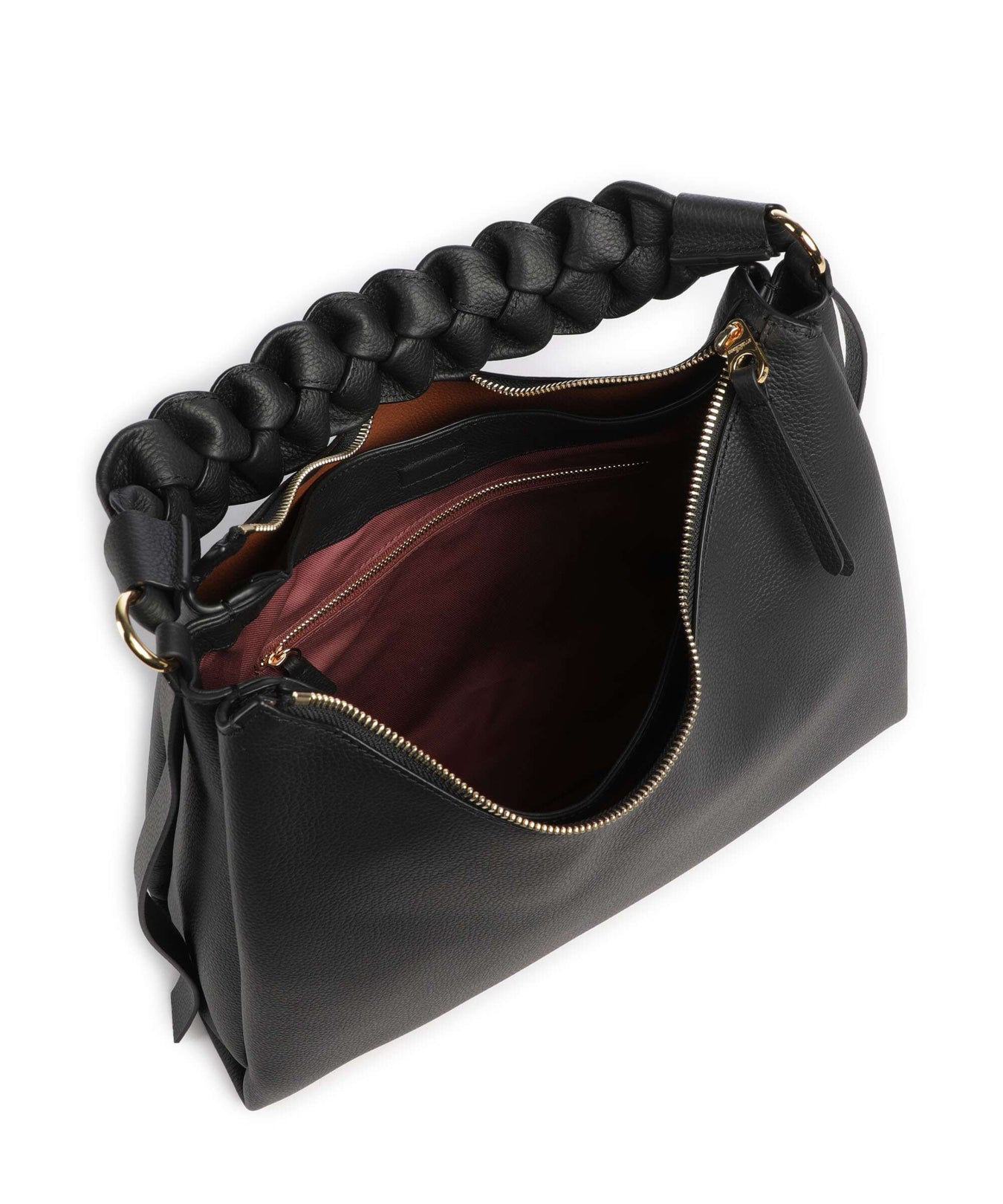 Coccinelle Boheme Grana Double Hobo bag noir/cognac