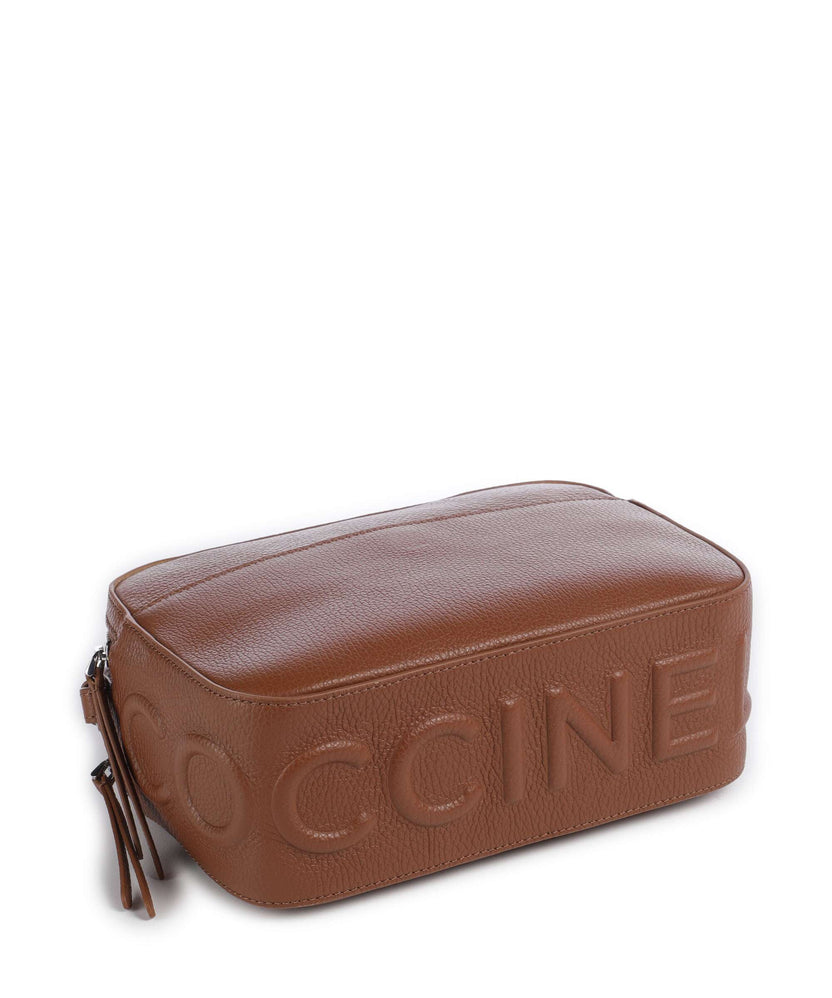 Coccinelle Myrtha Maxi Logo Crossbody bag cognac