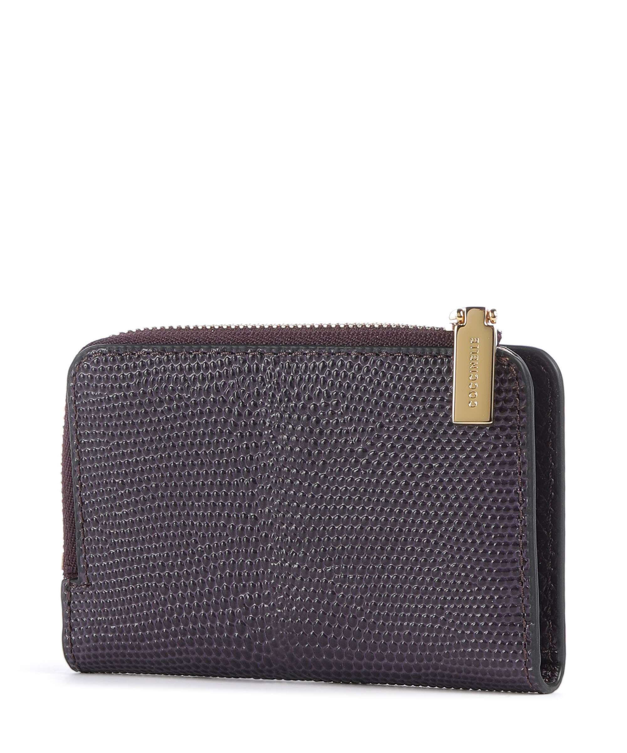 Coccinelle Metallic Lizard RFID Wallet prune