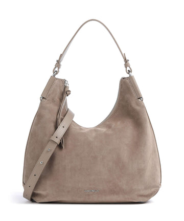 Coccinelle Rebekka Suede Hobo väska warm taupe