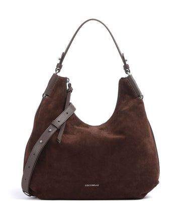 Coccinelle Rebekka Suede Hobo väska brunette