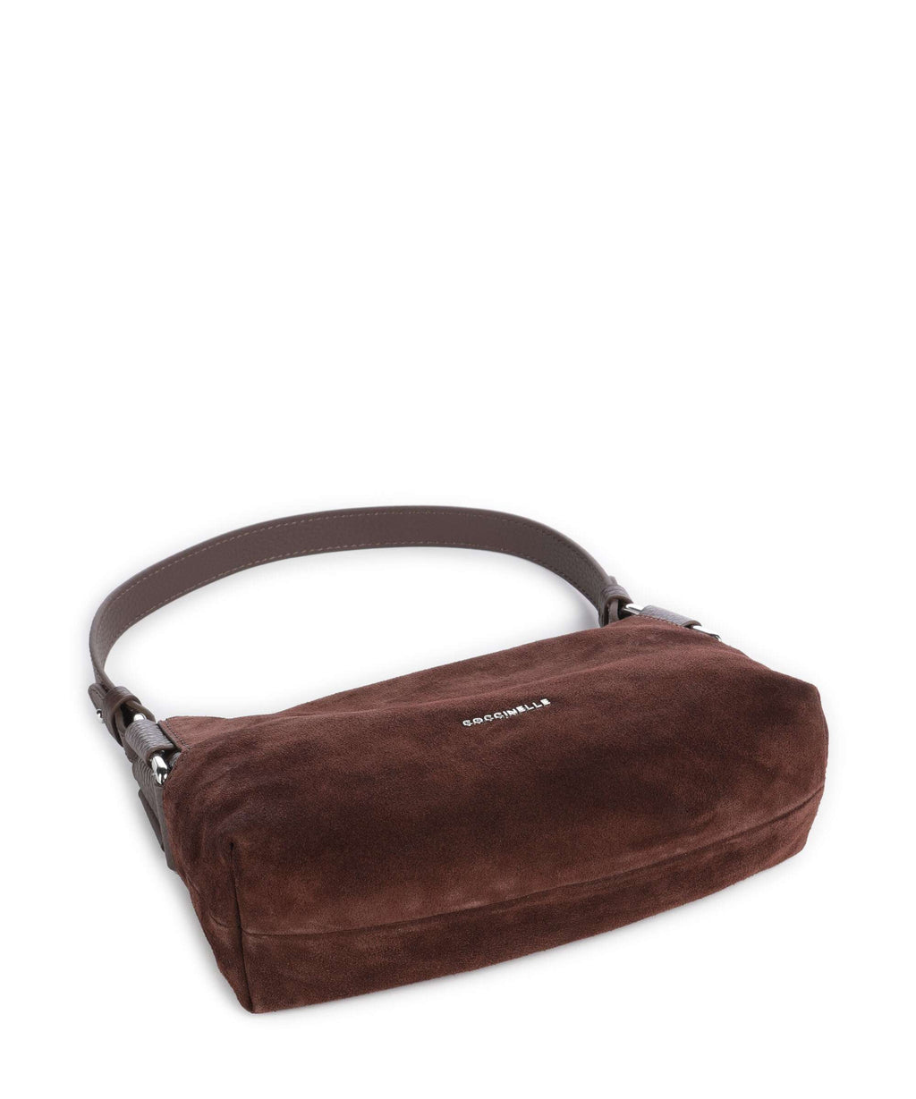 Coccinelle Rebekka Suede Shoulder bag brunette