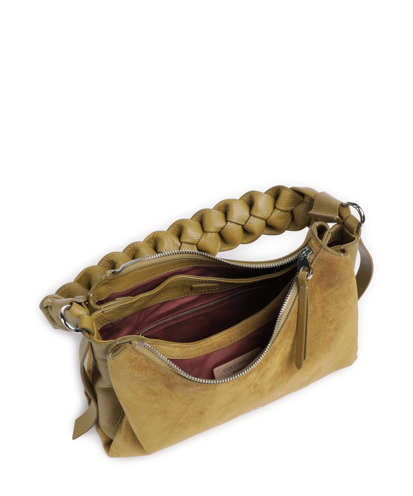 Coccinelle Boheme Suede Shoulder bag seagrass