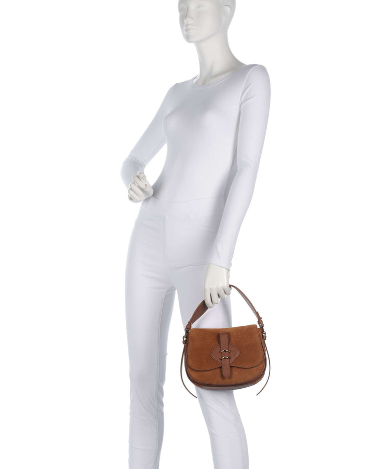 Coccinelle Mavery Suede Handbag cognac