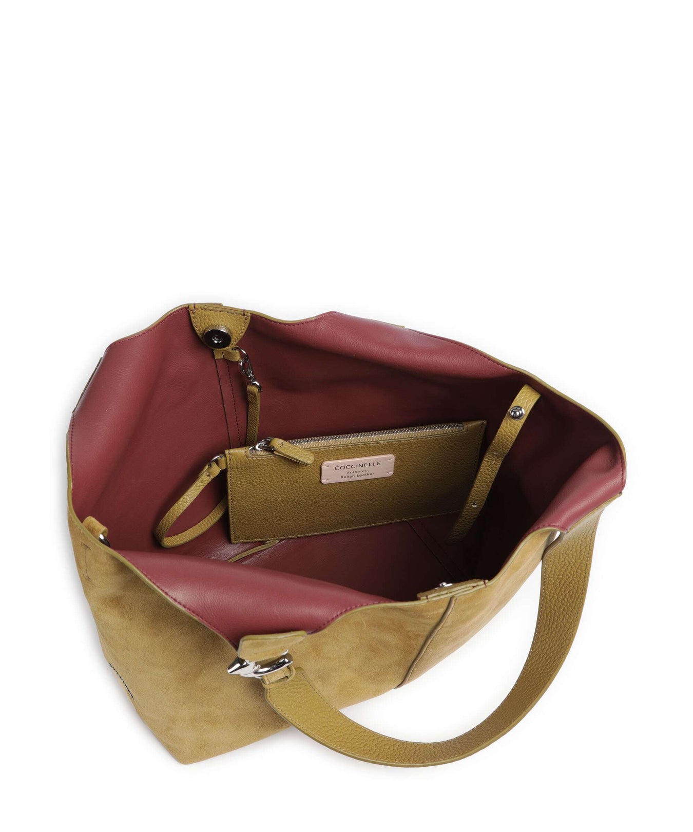 Coccinelle C-Easy Suede Hobo bag seagrass