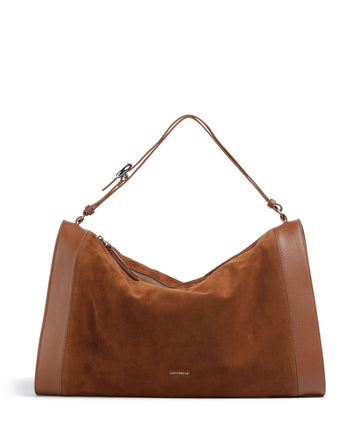 Coccinelle Elinor Suede Hobo väska cognac