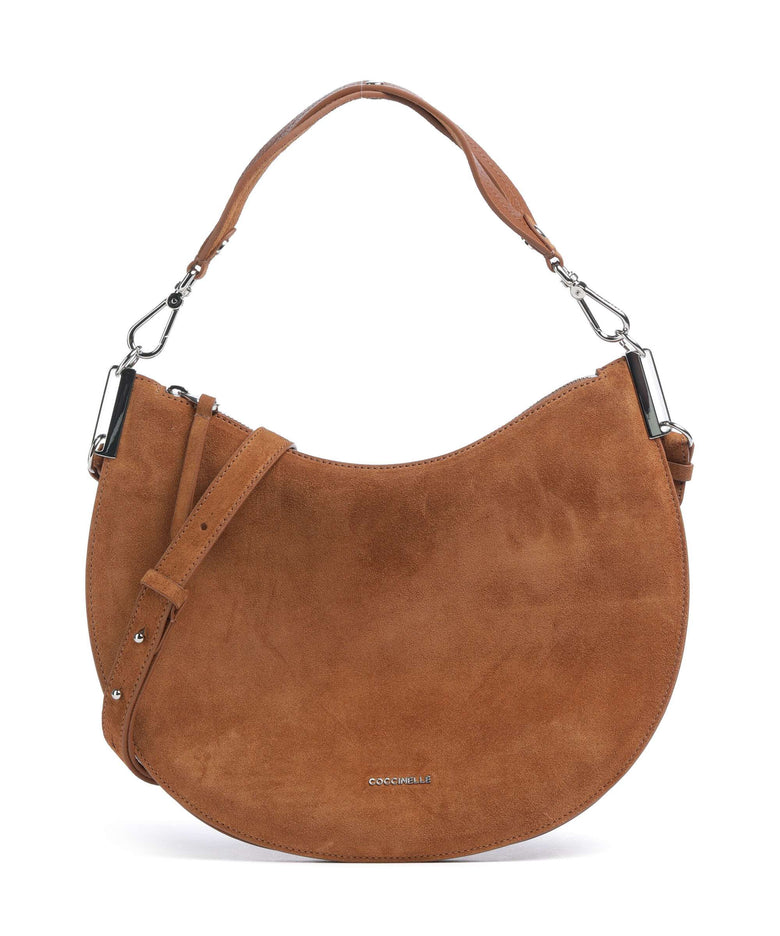 Coccinelle Sunup Suede Hobo bag cognac