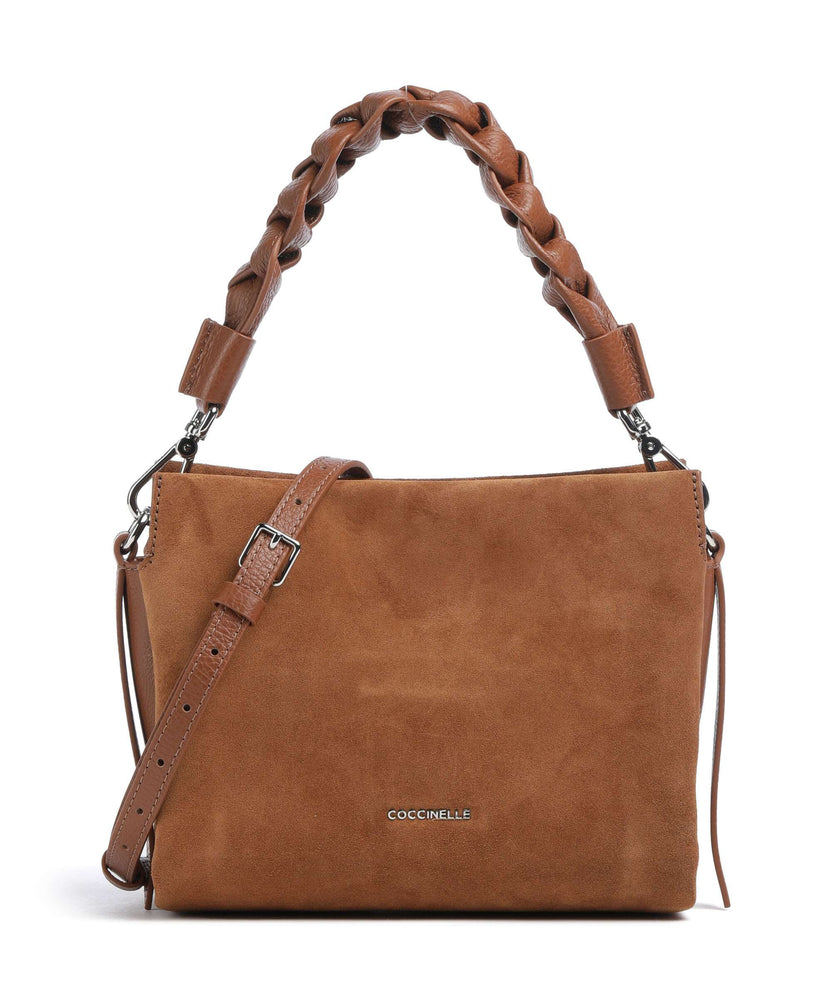 Coccinelle Boheme Suede Handbag cognac