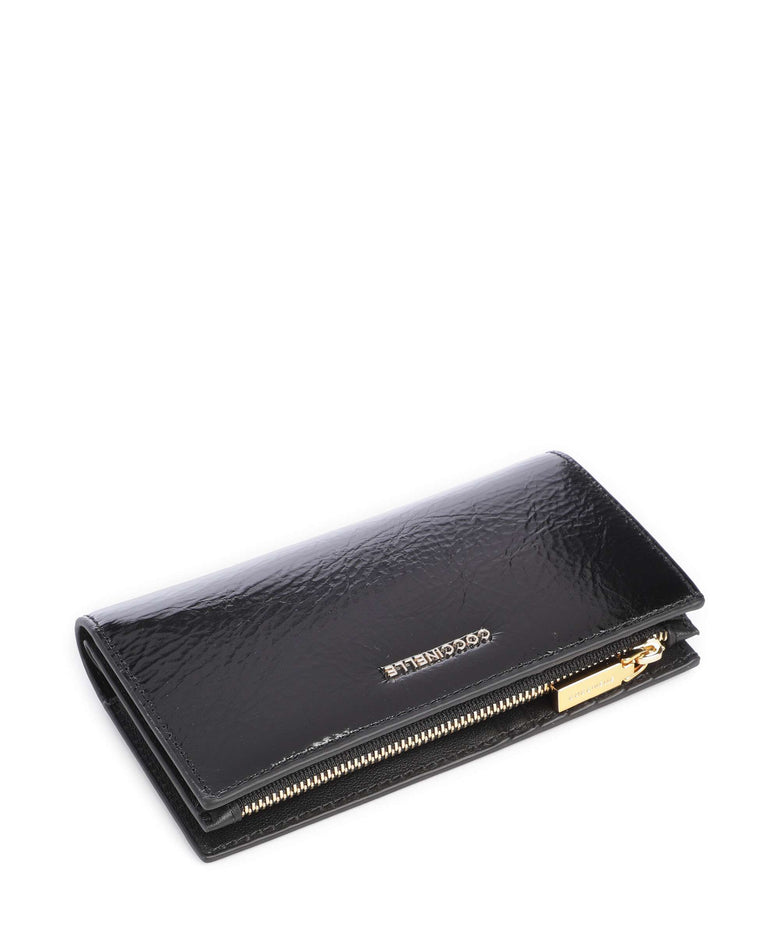 Coccinelle Metallic Shiny Wrinkled Wallet noir