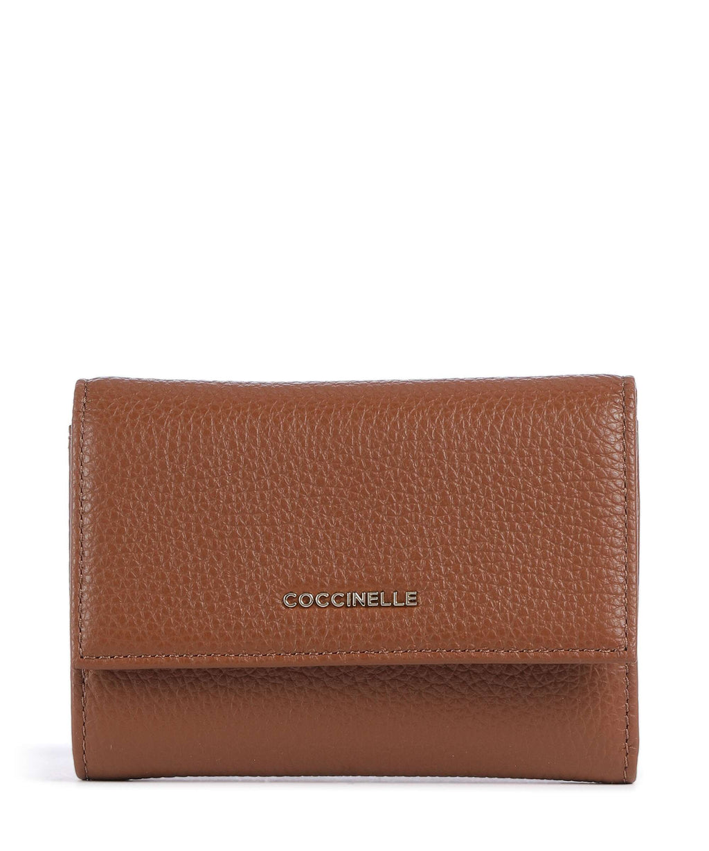 Coccinelle Metallic Soft Wallet cognac