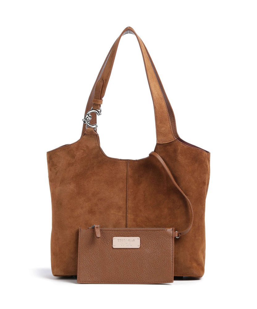 Coccinelle C-Easy Suede Hobo bag cognac