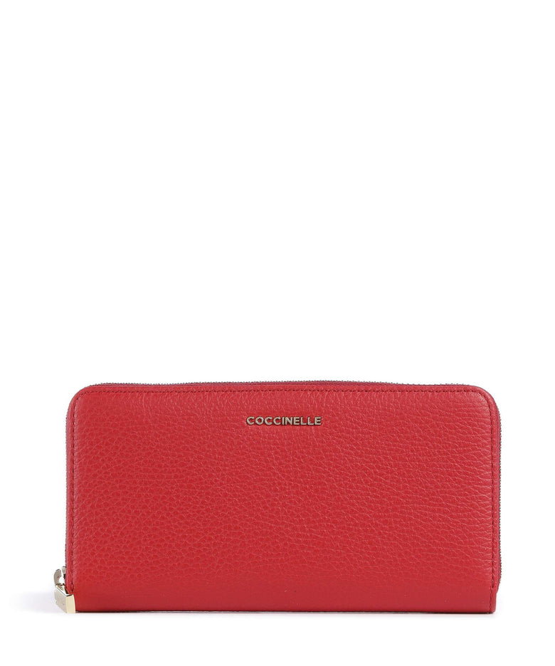 Coccinelle Metallic Soft Wallet scarlet