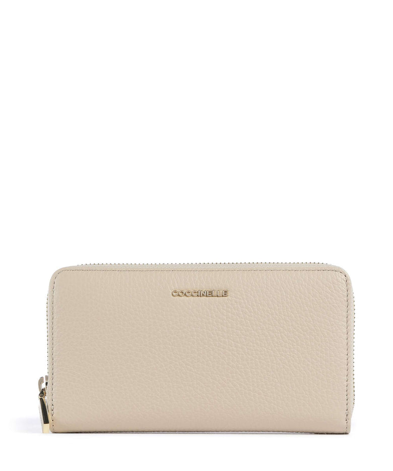 Coccinelle Metallic Soft Wallet sandshell