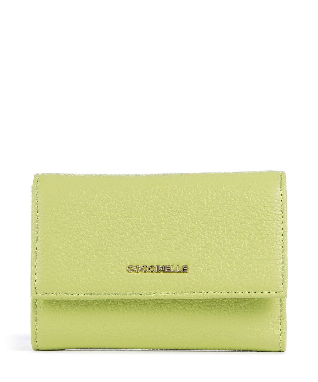 Coccinelle Metallic Soft Wallet green glow