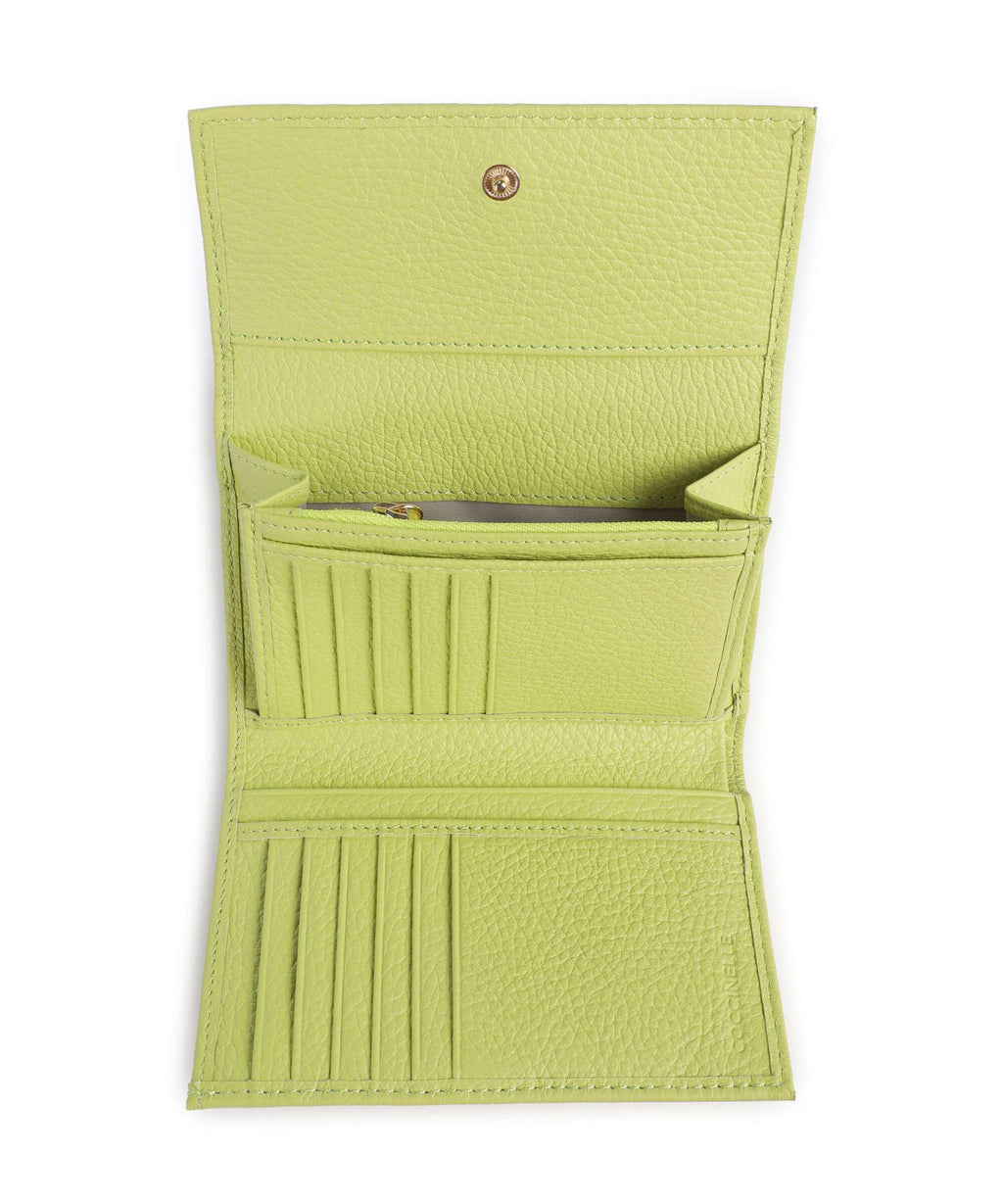 Coccinelle Metallic Soft Wallet green glow