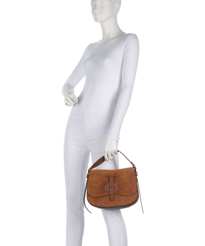 Coccinelle Mavery Suede Handbag cognac