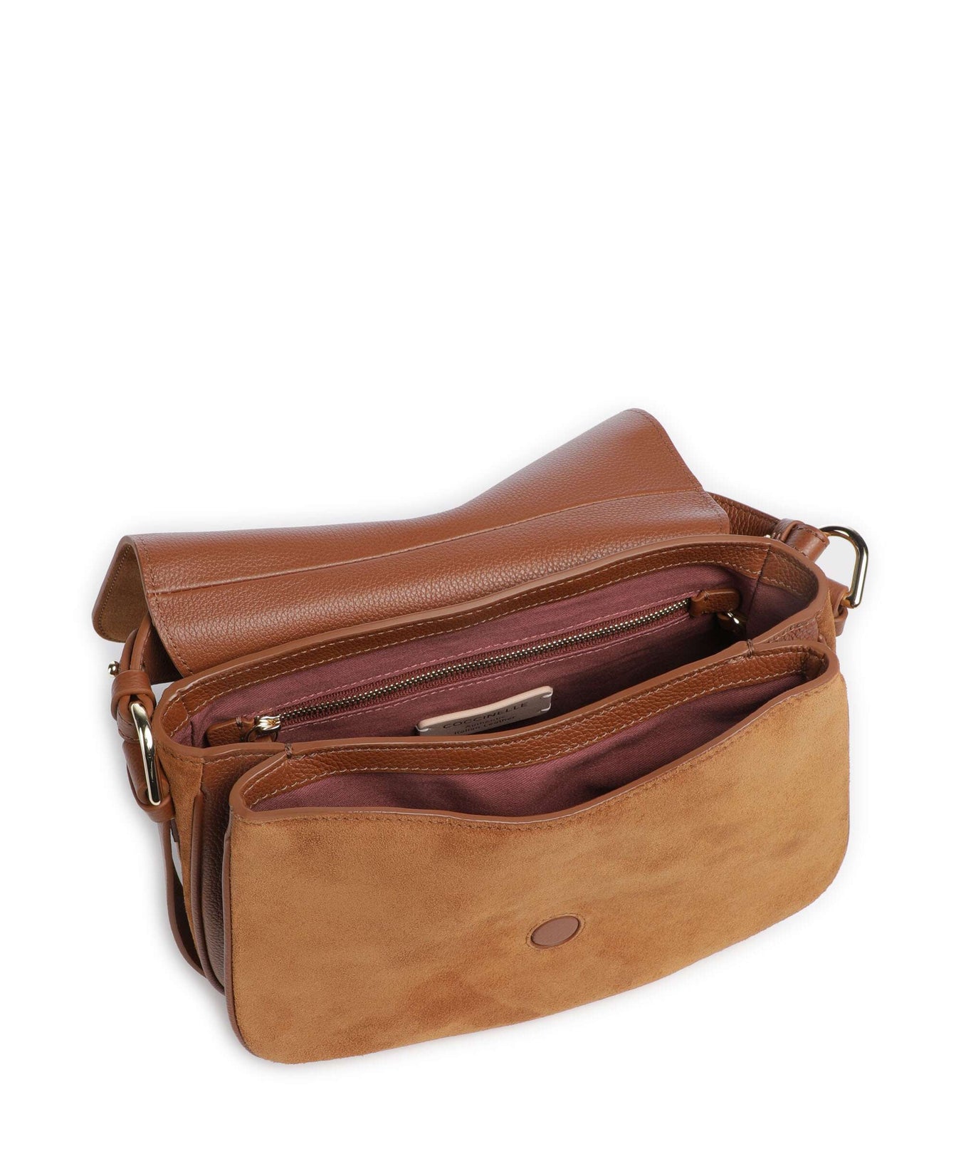 Coccinelle Mavery Suede Handbag cognac