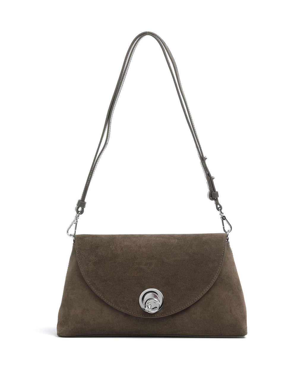 Coccinelle Nikla Suede Shoulder bag fango